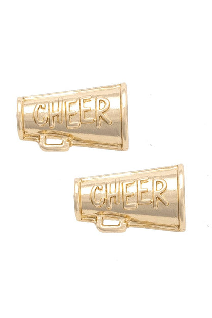 Cheer Stud Earrings in Shiny Gold