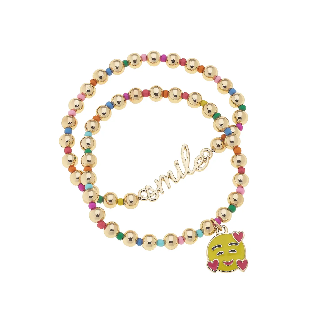 Smile Rainbow Ball Bead Children's Stretch Bracelet (2)