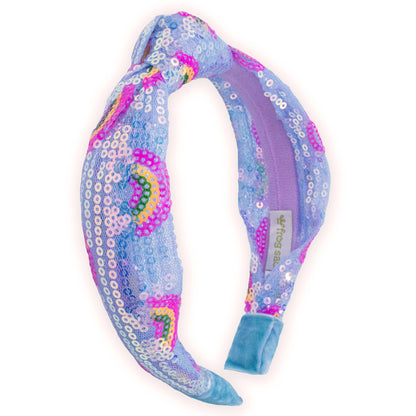 Kids Sequin Knot Headband - Rainbow
