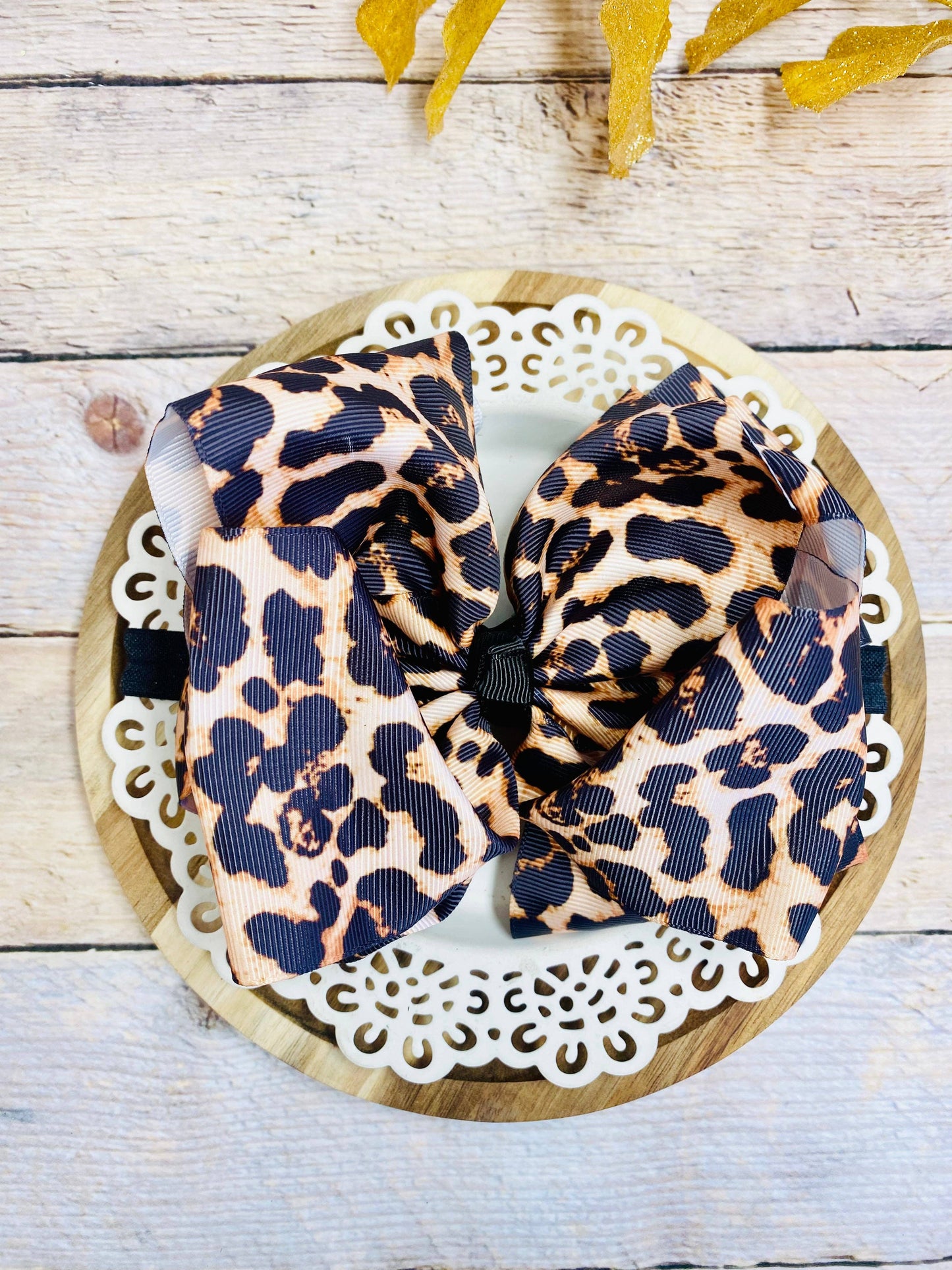 Animal Print Hair Bow Headband