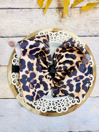 Animal Print Hair Bow Headband