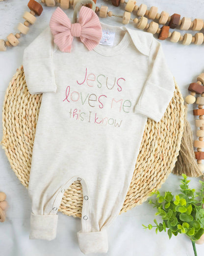 Newborn Baby Romper | Jesus Loves Me (girl)