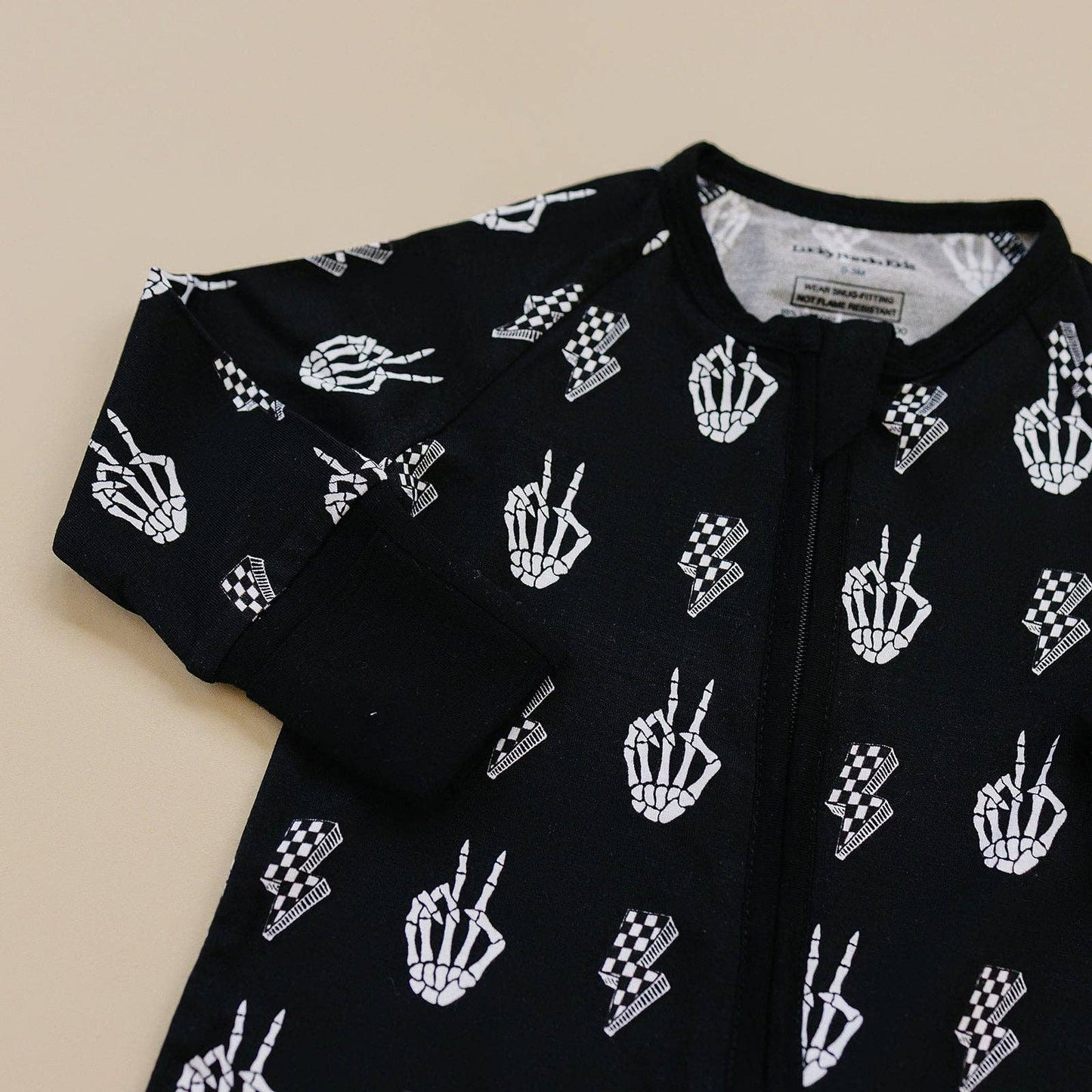 Halloween Bamboo Baby Zip Romper | Skelly Vibes