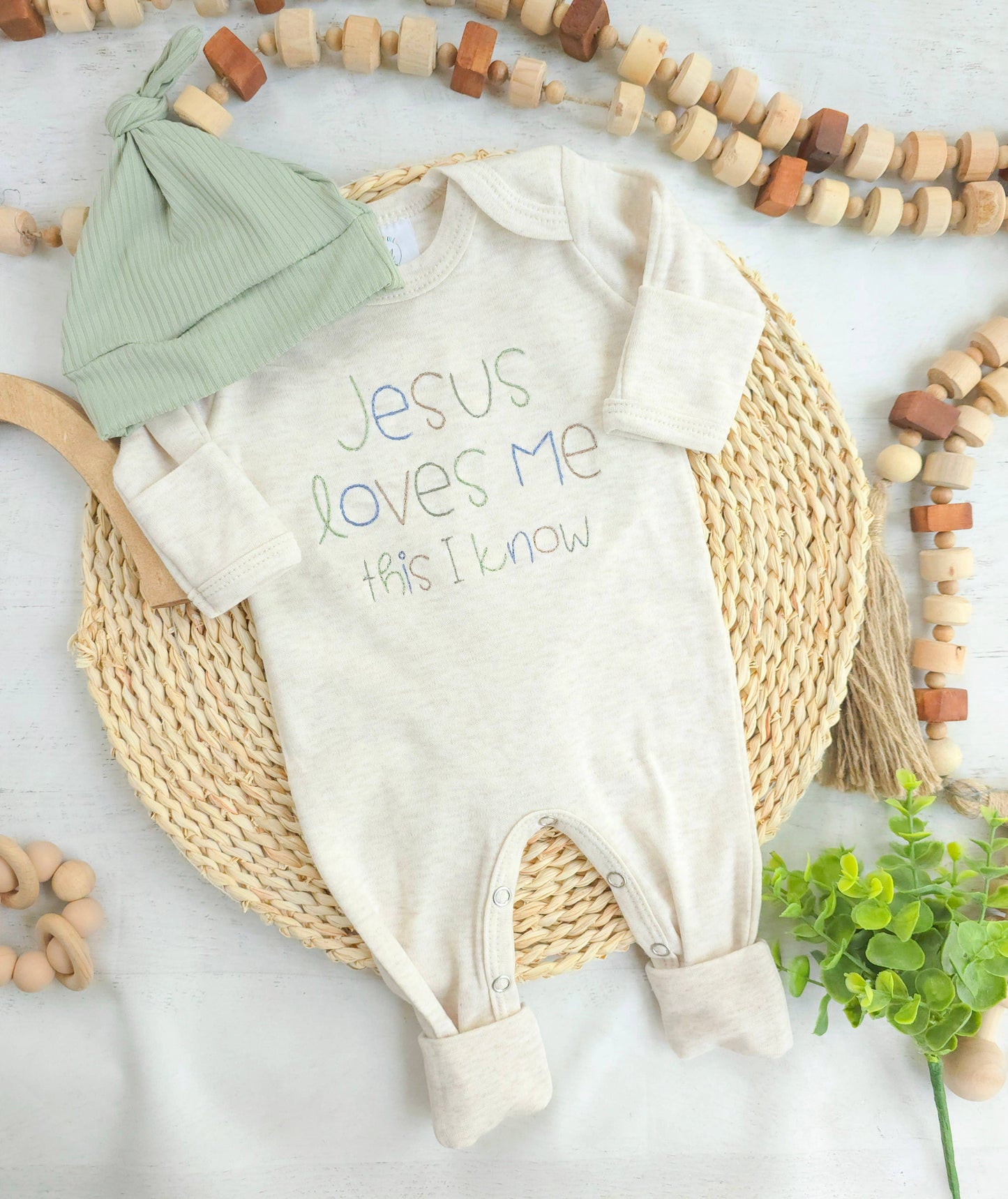 Newborn Baby Romper | Jesus Loves Me (boy)