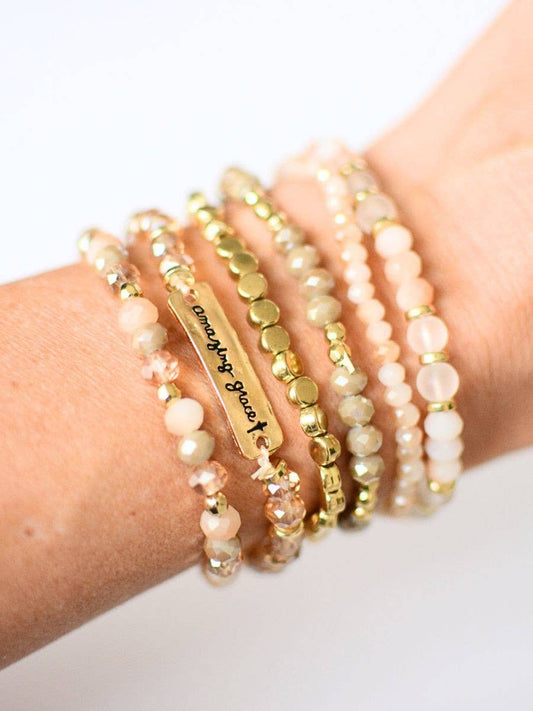 Amazing Grace beaded bracelet set jewelry Christian faith