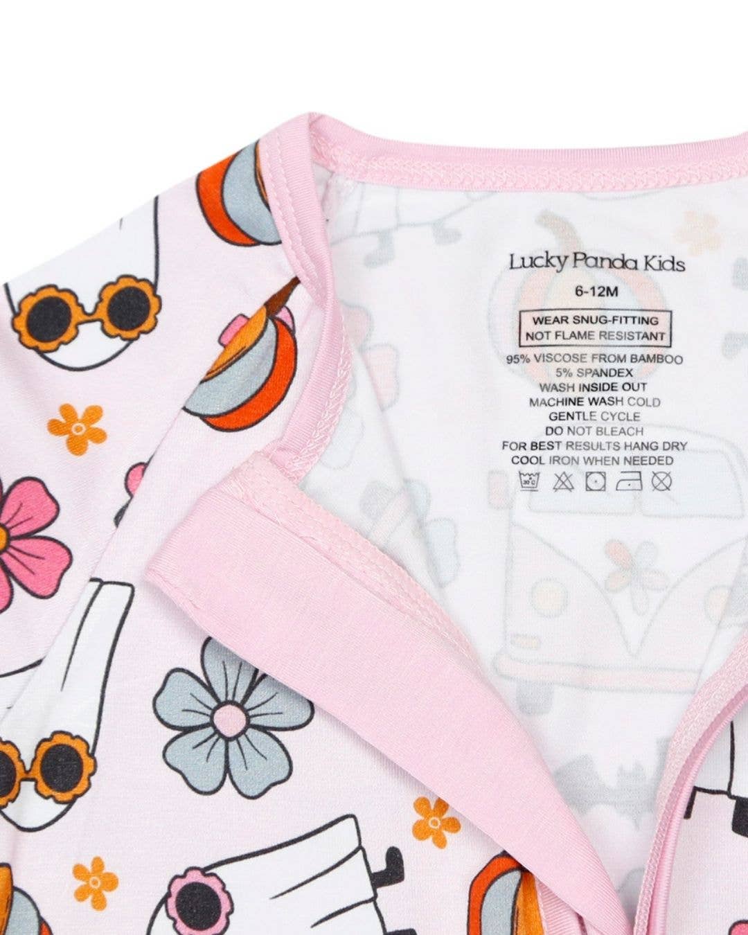 Halloween Bamboo Baby Zip Romper | Retro Ghost