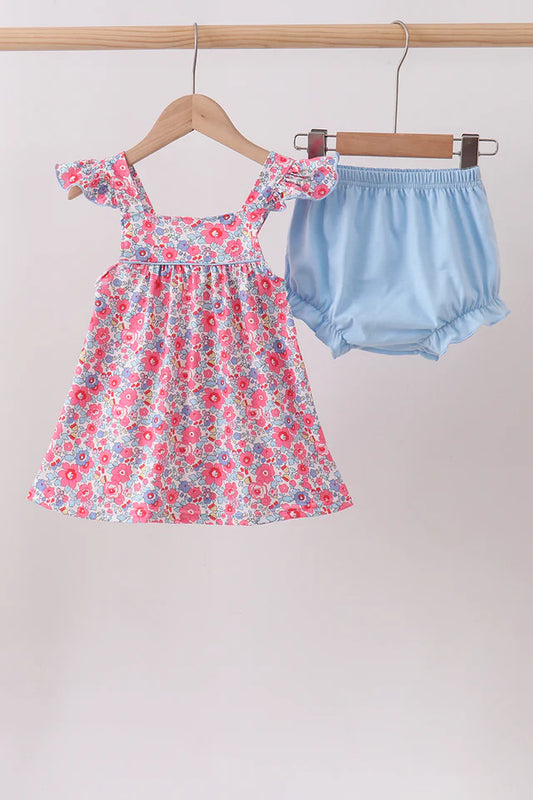 Pink Floral Bloomer Set