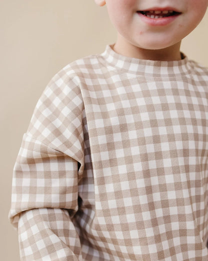 Jogger Set | Beige Gingham