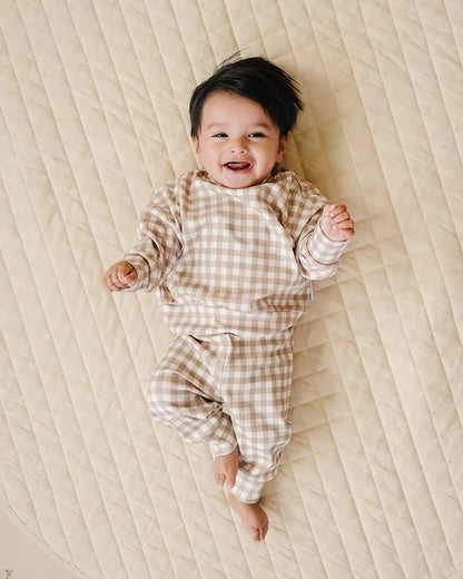 Jogger Set | Beige Gingham