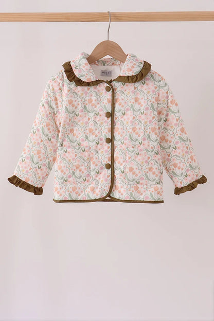 Sage Floral Ruffle Jacket