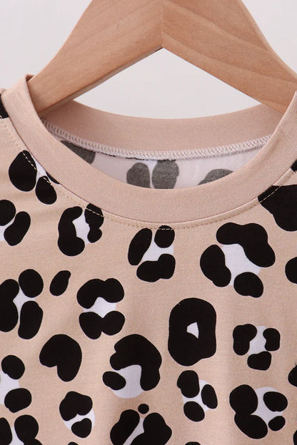 Brown Leopard Bamboo Pajamas Set
