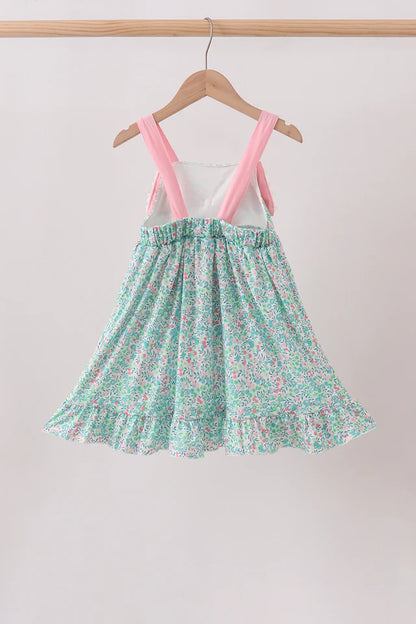 Pink Floral Bow Dress