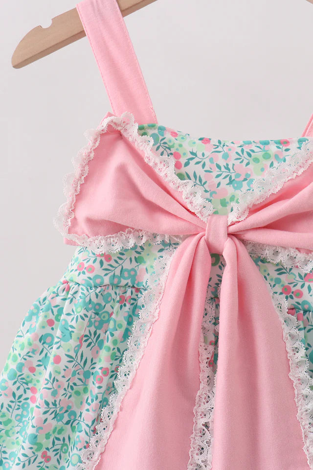 Pink Floral Bow Dress
