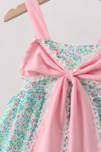 Pink Floral Bow Dress
