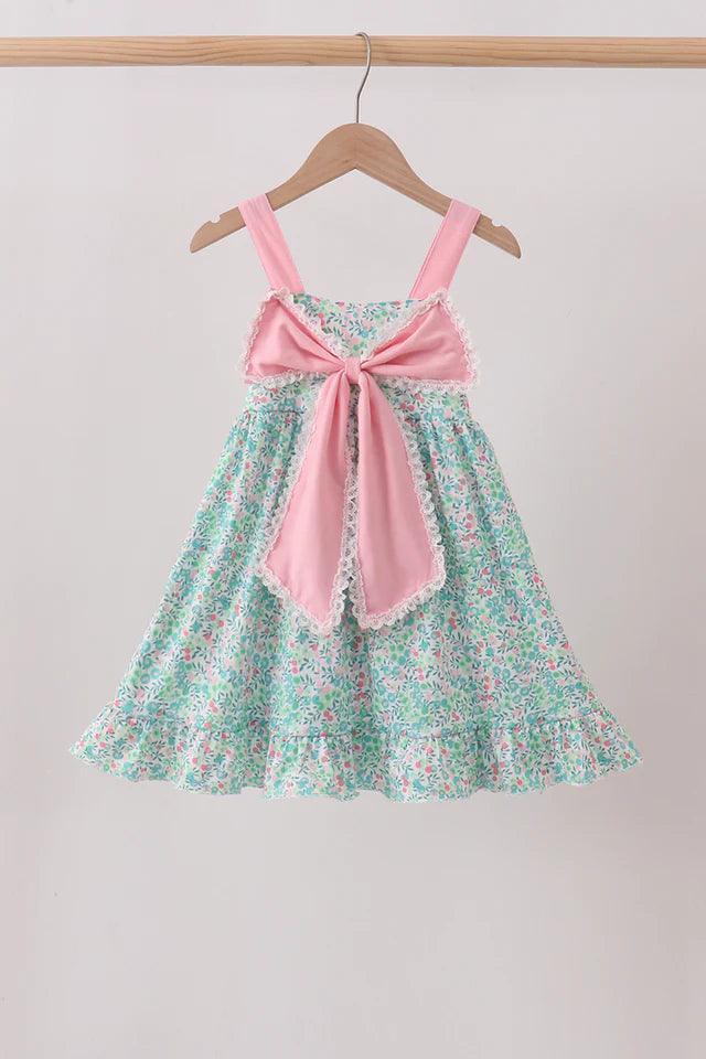 Pink Floral Bow Dress