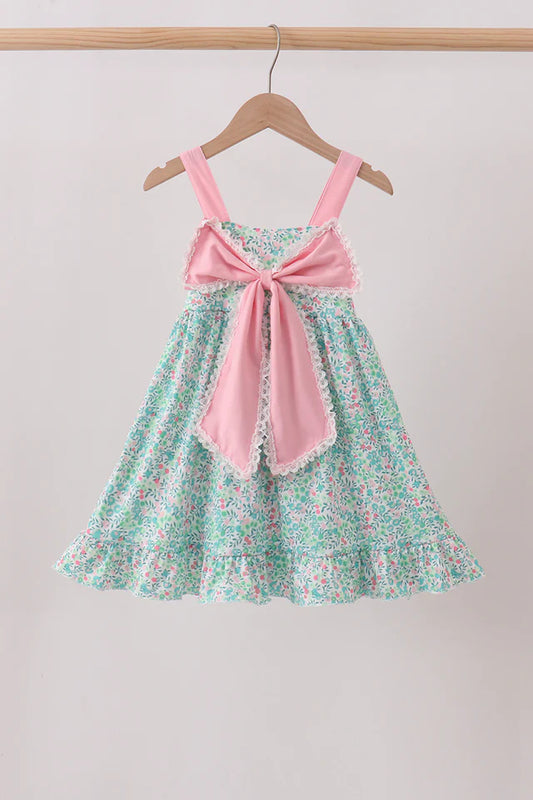 Pink Floral Bow Dress