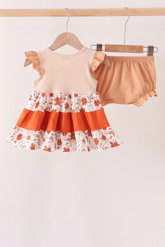 Floral Pumpkin Ruffle Bloomer Set