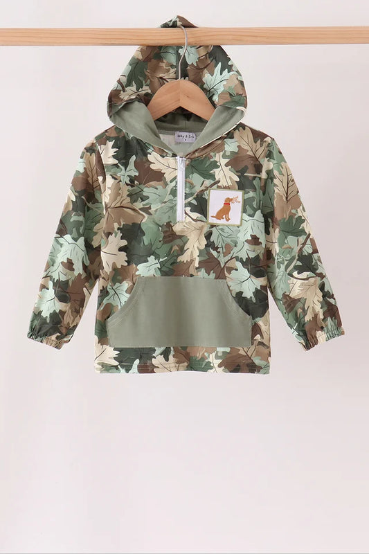 Camo Puppy Embroidered Hoodie