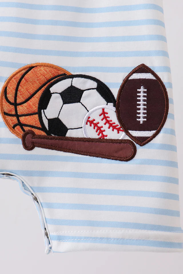 Blue Sports Ball Stripe Jon Jon