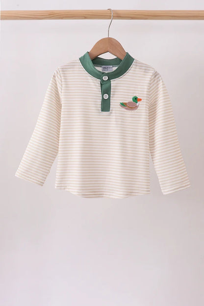 Brown Stripe Mallard Top