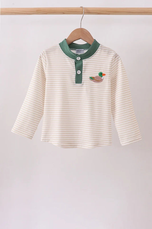 Brown Stripe Mallard Top